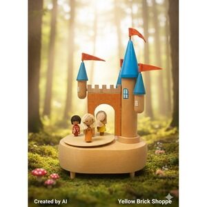 Vintage Schmid "Camelot" Wooden Castle Music Box – Tune‎ No. 110 – Made in Japan